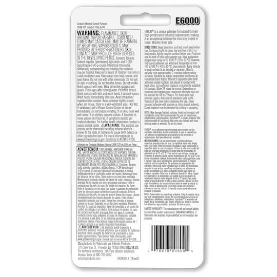 E6000 0.5oz. Industrial Strength Contact Adhesive